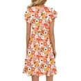 thumbnail image 3 of Fantaslook Women Summer Dresses V Neck Ruffle Sleeve Casual Flowy Sundresses Button Floral Midi Dress with Pockets, 3 of 8