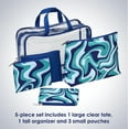 thumbnail image 4 of Set de bolsas de tocador y cosméticos Conair, 5 piezas, Blue Swirl, 4 of 5