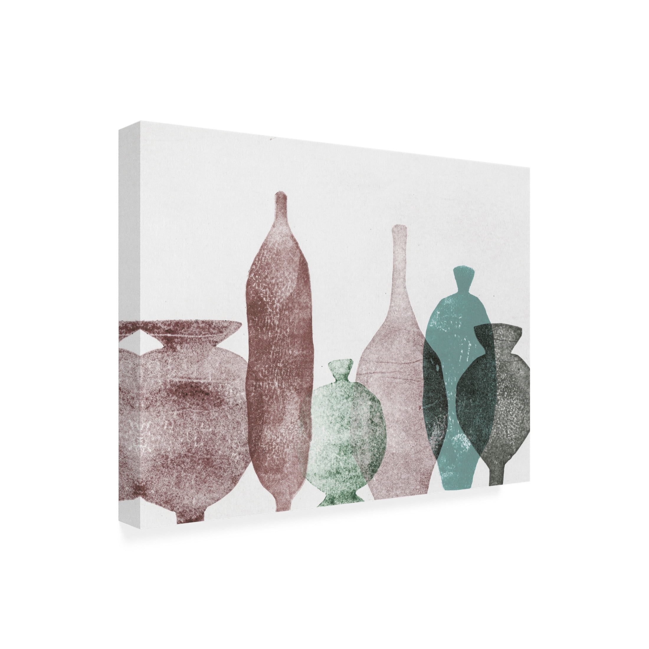 Canvas Wall Art - Pernille Folcarelli 'Vases 1 Teal' Wall Art for Living Room, Bedroom, or Office Décor by Trademark Fine Art - 32 x 24 Inches