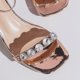 thumbnail image 3 of Sandalias de tacón con tiras y pedrería para mujer (Dorado 40), 3 of 9