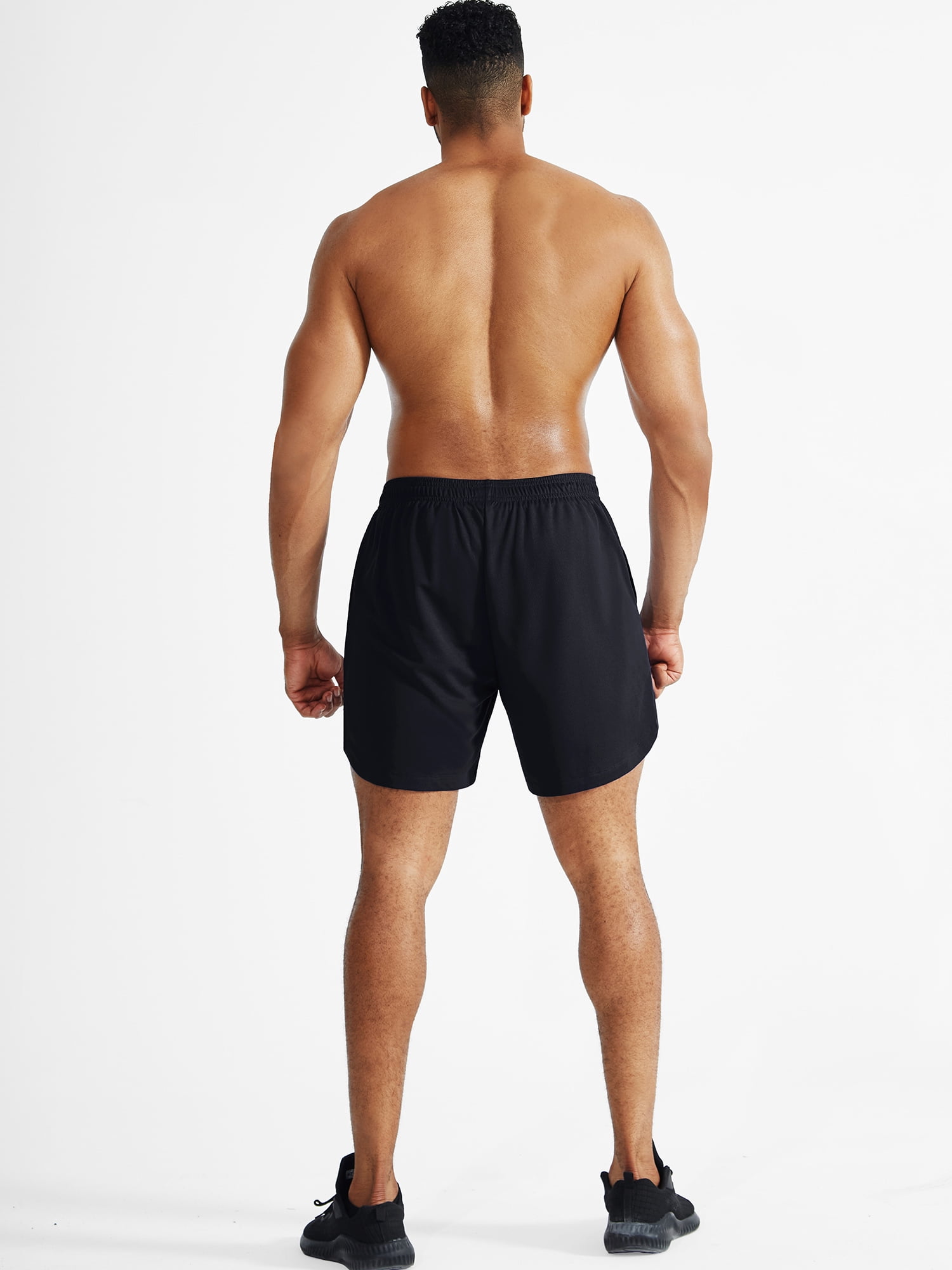 Cadmus Men's 2 in 1 Running Shorts with Liner,Dry Fit Workout Shorts with Pockets,1070,3 Pack,Black/Grey/Red,M