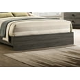 thumbnail image 2 of Gorgeous Classic Grey Finish Upholstered Fabric Headboard Queen Size Bed Lines Design 1pc Bedroom Furniture Wooden, 2 of 4