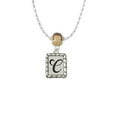 thumbnail image 2 of Delight Jewelry Silvertone Pebble Border Initial - C Mia Monkey Charm Necklace, 2 of 4