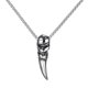 thumbnail image 1 of collar de calavera con colgante de diente de lobo para hombre., 1 of 6