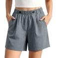 thumbnail image 2 of DailyTrove Women Drawstring Elastic Waist Relaxed Casual Shorts Side Pocket Breathable Summer Walking Pants, 2 of 6