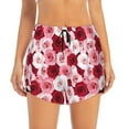 thumbnail image 2 of Fuzoiu Rose Print Women's Athletic Shorts, Double-Layer Running Shorts with Pocket,Women's Workout Shorts for Yoga, Gym, and Workouts-X-Large, 2 of 7