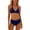 S10-Dark Blue, variant on Women Swimwear Two Piece Swimsuits Neck Control High Waisted Bikini Contrast Color Bathing L Light Green