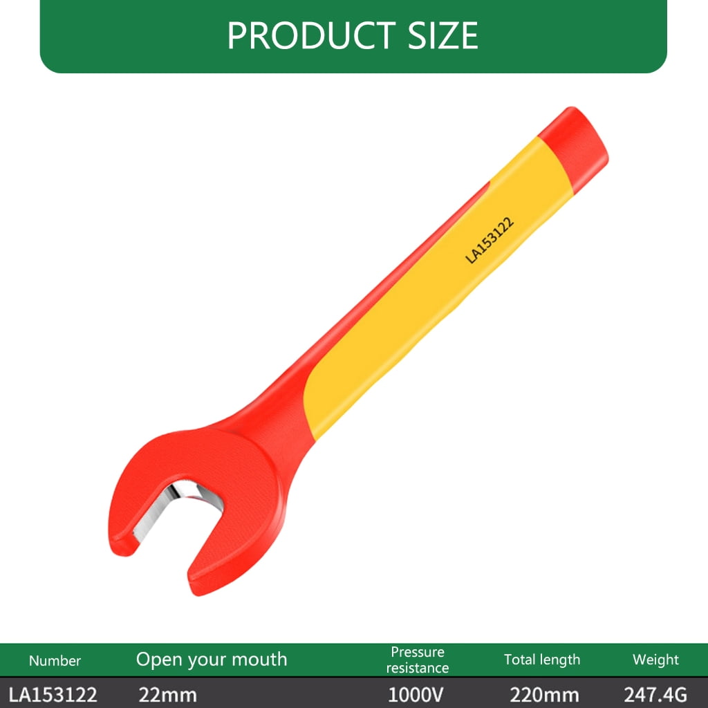 MOMOJIA Precisions 1000V Insulated Open End Wrench Set Multiple Size Option For Industrial Electrical Applications