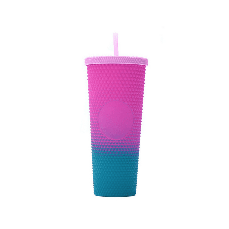 Neon Pink Matte Studded Tumbler - Grace and Garment Boutique
