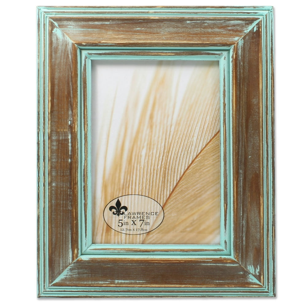 5x7 Weathered Wood With Verdigris Wash Picture Frame