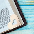 thumbnail image 1 of Leather Heart Bookmark Corner Leather Bookmark Personalized Hand Reading Bookmark With Velvet Bag Bookworm Booklover Gift, 1 of 5