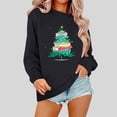 thumbnail image 2 of Penkiiy Christmas Tree Sweatshirts Women Pine Tree Print Shirts Nature Lover Gift Casual Tee Long Sleeve Xmas Pullover M Black, 2 of 6
