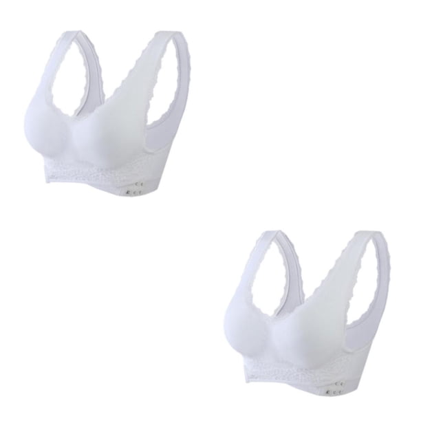 Bralette sexy Sonducket para mujer sujetador sin aros Cómodo y transpirable Blanco 6XL