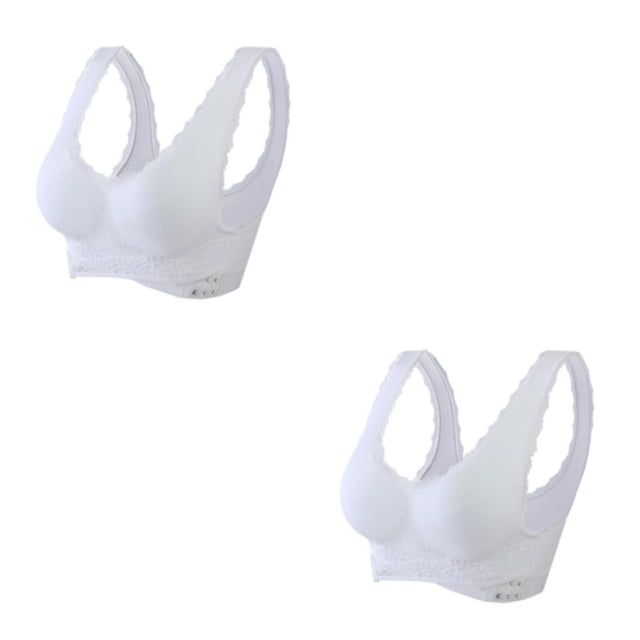 Bralette sexy Sonducket para mujer sujetador sin aros Cómodo y transpirable Blanco 6XL