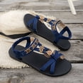 thumbnail image 6 of enyan Dressy Comfortable Summer Open Toe Ankle Strap Buckle Women Sandal Womens Wedge Sandals,Blue,Size 9, 6 of 7