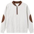 thumbnail image 3 of Hurxie Boy's Quarter Zip Pullover Lightweight Mock Neck Active Tops Kids Sweatshirts, Long Sleeve Golf Shirts School Fall Sports Clothes 150, 3 of 5