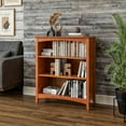 thumbnail image 5 of Camaflexi 36” Shaker Style 3-Shelf Wooden Bookcase Closed Back Storage Shelf, Brown, 5 of 5