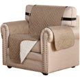 thumbnail image 1 of Reversible Chair Cover Furniture Protector Anti-Slip Couch Cover Water Resistant 2 Inch Wide Elastic Straps Chair Slipcover Pets Kids Fit Sitting Width Up to 21"(Chair, Taupe/Beige), 1 of 7