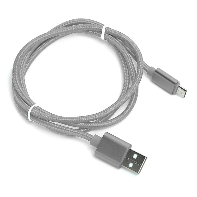 Cable de carga de cargador USB trenzado resistente de 1M Cable de cargador de sincronización de datos Cable SilverMicro USB