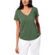 thumbnail image 1 of Camiseta básica Eileen Fisher con cuello en V para mujer Verde XX-Small, 1 of 1