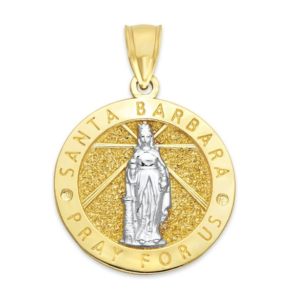 Golden Fire Solid 10k Gold Mother Mary Pendant - Religious Jewelry Gifts for Women