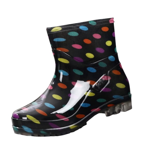 Veskora Waterproof Mid Rain Boot Short Rain Boots For Women Rubber Boots Rain Shoes Slip On Garden Boots Short Rain Boots Multicolor 36