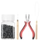 thumbnail image 2 of Herramienta para extensiones de cabello, 500 piezas de silicona para extensiones de cabello, alicates para anillos de extensión de cabello, kit de herramientas para, 2 of 14