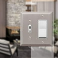 thumbnail image 5 of Amerelle 2-Gang Stamped Steel Single Toggle/Rocker Wall Plate, Brushed Nickel, 5 of 5