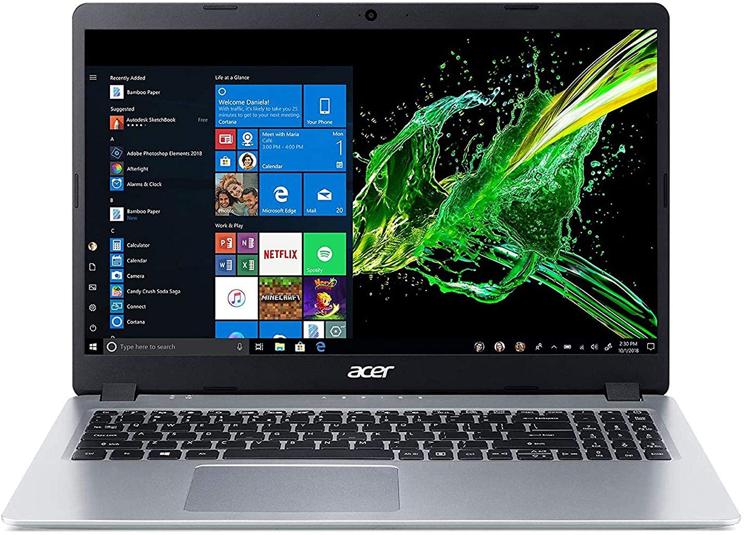 Acer Aspire 5 15.6" FHD Laptop Computer, AMD Ryzen 3 3200U Up to 3.5GHz (Beats i5-7200U), 4GB DDR4 RAM, 128GB PCIe SSD, 802.11ac WiFi, HDMI, Backlit Keyboard, Silver, Windows 10 Home in S Mode - image 3 of 6