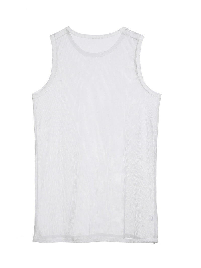 トップス mill Ex. THERMAL MESH TANK TOP White 0 Cotton Mesh Tank Top: White | Ron Dorff