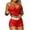 Red, variant on Womens Sleepwear Women Lace Pajamas Pajamas Set High Waist Sheer Sleepwear Bow Cami Shorts Set Bra and Panty Sheer Floral Lace Nightwear Set Black 3XL