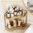 thumbnail image 4 of JDNRXO 2-Tier Corner Bathroom Counter Organizer with Embedded Screw Holes, Secure & Stable Wood Vanity Shelf for Makeup and Skincare Essentials - Space Saving Bathroom Organization Storage, 4 of 7