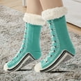 thumbnail image 4 of Women Men Thick Fuzzy Cozy Stocking Cabin Non Slip Fluffy Comfy Warm Fleece Grips Winter Slipper Socks, 4 of 5