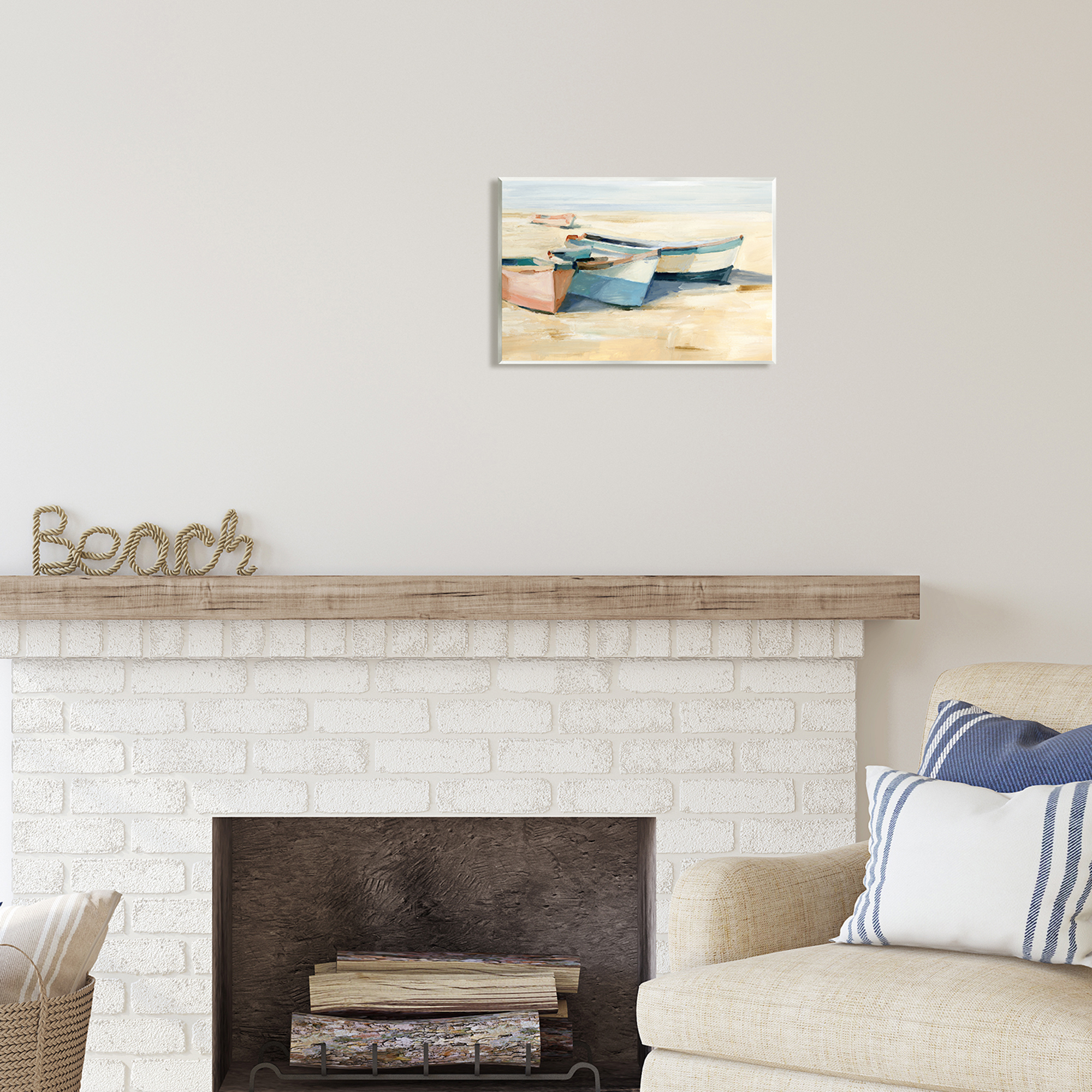 Stupell Industries Docked Boats Painting Transportation Painting Unframed Art Print Wall Art, 15 x 10