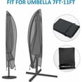 thumbnail image 4 of 210D Oxford Fabric Parasol Cover Water Resistant Windproof UV Resistant Tear Resistant Extra Large with Zipper Black 265 x 40/70/50 cm, 4 of 5