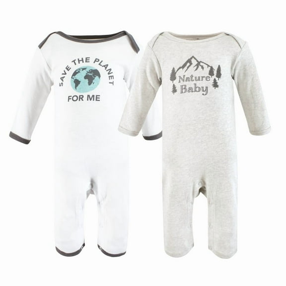 Touched by Nature Unisex Baby Organic Cotton Coveralls, Nature Baby, 0-3 Months