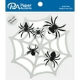 thumbnail image 2 of Glitter Shape 6pc 6" Spider Web w/ Spiders Blk&Wht, 2 of 2