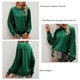thumbnail image 5 of Suéter De Retazos Jersey De Manga Larga Cuello Redondo Color Puro Retazos Sueltos Jersey De Punto De Cable para Mujer Verde S, 5 of 6