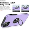 thumbnail image 4 of Shockproof Case for iPhone 13 6.1 inch, [Embedded Finger Ring] Military Grade Phone Case Cover with Reinforced Metal Stand Kickstand [Support Magnetic Car Holder] for iPhone 13, Purple, 4 of 14
