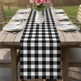 thumbnail image 6 of Abstract Buffalo Checkered Table Runner 36 Inches Long,Kitchen Dining Tablerunners Modern Black White Grid Linen Table Runners Dresser Scarves for Home Dinner Wedding Holiday Party Decor, 6 of 9