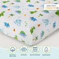 thumbnail image 4 of Wildkin Kids 100% Cotton Fitted Crib Sheet for Boys and Girls (Dinosaur Land Blue), 4 of 9