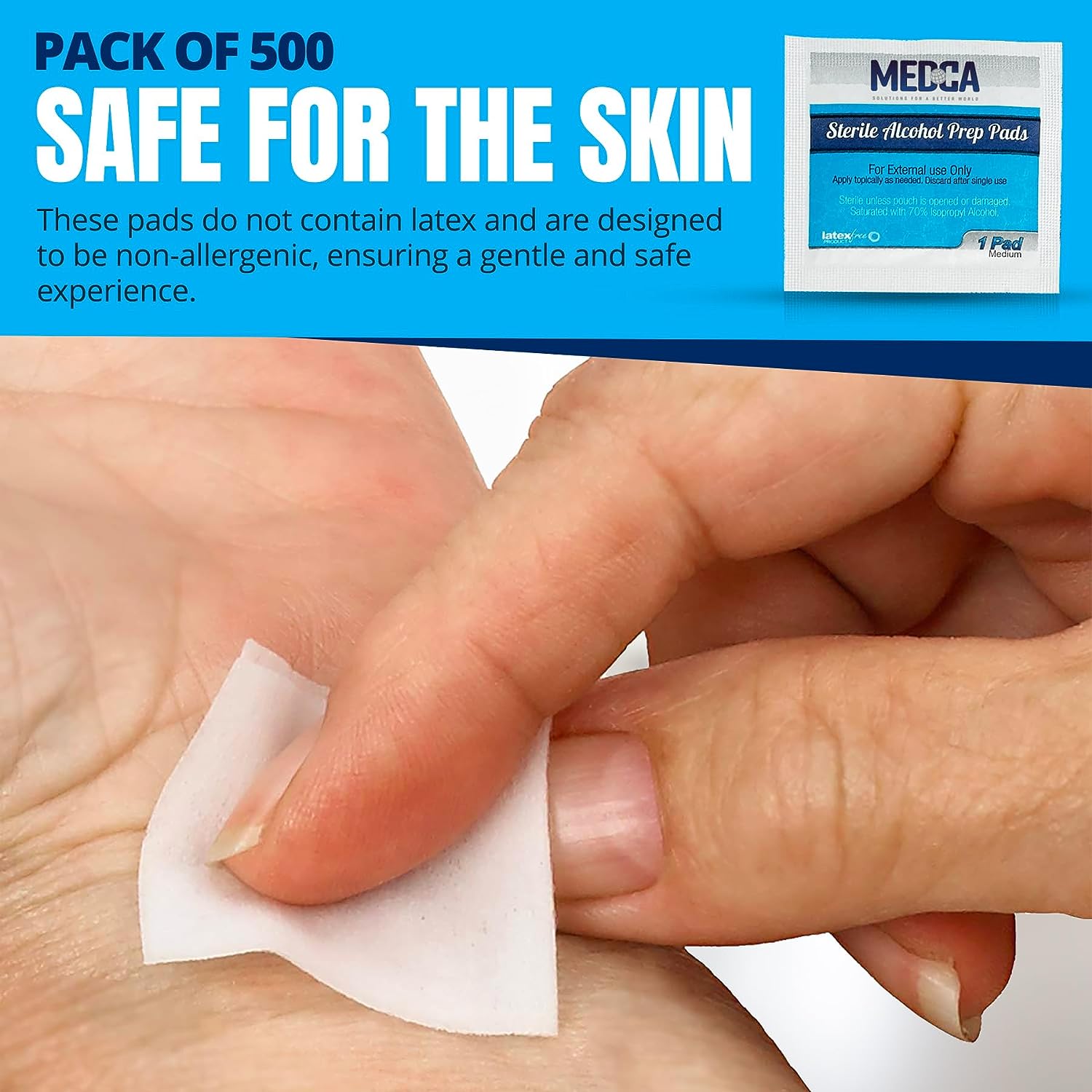 MEDca Wipes Sterile Alcohol Prep Sanitizer Swab Cotton Pads 500 Count - image 5 of 8