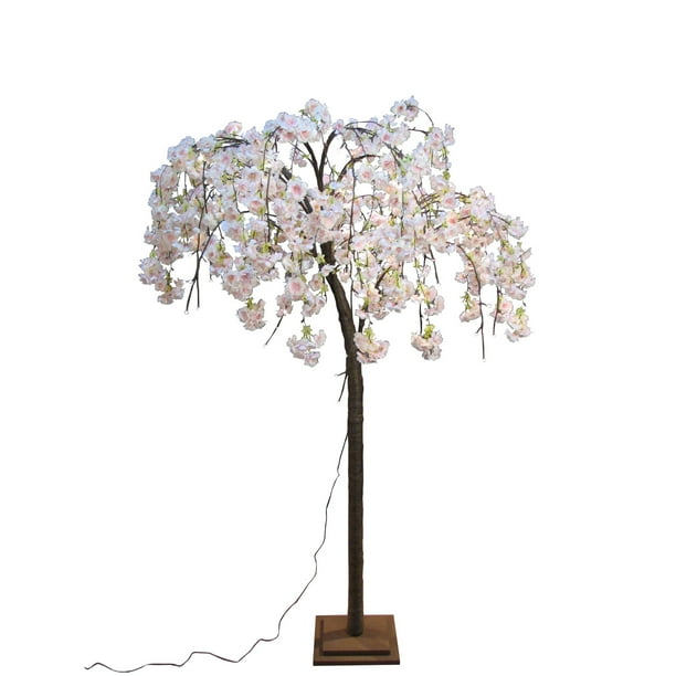 5.9' PreLit Medium Pink Cherry Blossom Artificial Tree Warm White