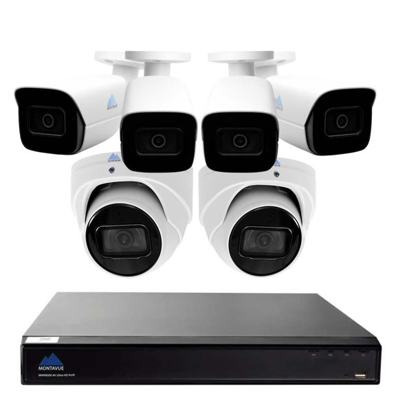 4K AI-SMD Security System w/ 4 4K Starlight Audio Bullet and 2 4K Starlight Audio Turret Cameras - Smart Motion Detect, 2TB HDD