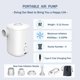 thumbnail image 2 of Bomba de aire eléctrica: bomba de aire portátil con batería recargable por USB para inflar y desinflar para anillos de natación, flotadores de piscina, bolsas de almacenamiento al vacío, 2 of 5