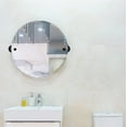 thumbnail image 2 of Pipeline Collection Frameless Round Wall Mounted Tilt Mirror in Brushed Bronze, 2 of 5