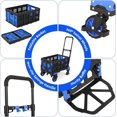 thumbnail image 5 of 2-in-1 Folding Hand Truck Dolly with Foldable Basket, Heavy Duty Dolly Cart with Rubber Wheels, 330 LBS Capacity Convertible Handcart with Retractable Handle,Portable Dolly For Luggage/Travel/Office, 5 of 7