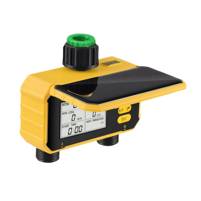 Advancent Sistema de riego solar ABS con función de detección de lluvia para temporizadores de agua de jardín Panel solar Jardín y Patio