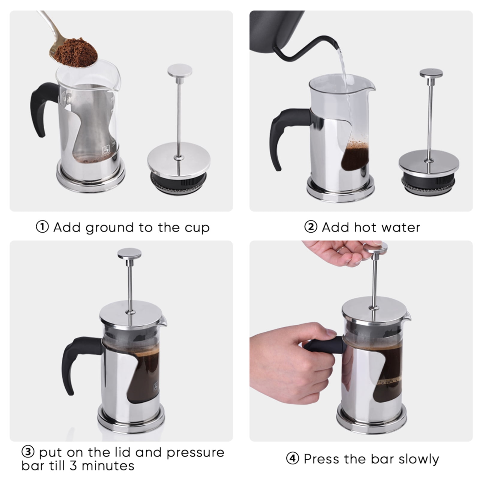 Easyworkz Eclipse French Press 350ml Coffee Tea Maker with Borosilicate Glass