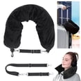 thumbnail image 5 of BIMZUC Multifunctional U-Shaped Portable Stuffable Travel Neck Pillow with Storage Bag, Plush Support for Flying and Camping, Soft Material, Black (7.09 inches / 18 cm), 5 of 9